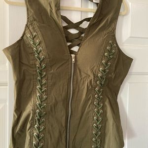 Corset style biker top 2XL